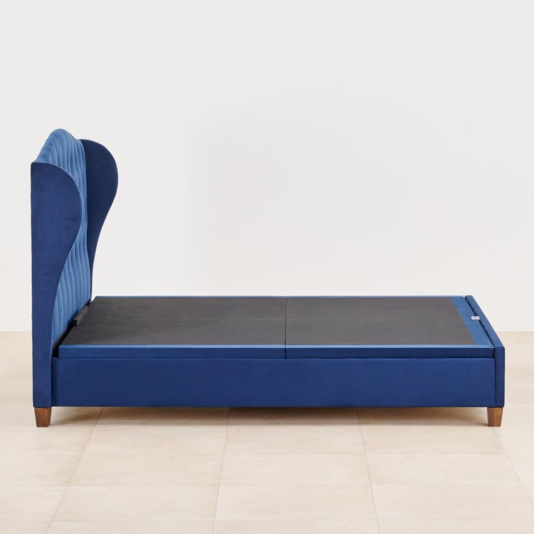 Stellar Max Fabric King Bed with Hydraulic Storage - Blue