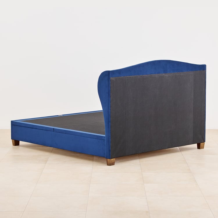 Stellar Max Fabric King Bed with Hydraulic Storage - Blue