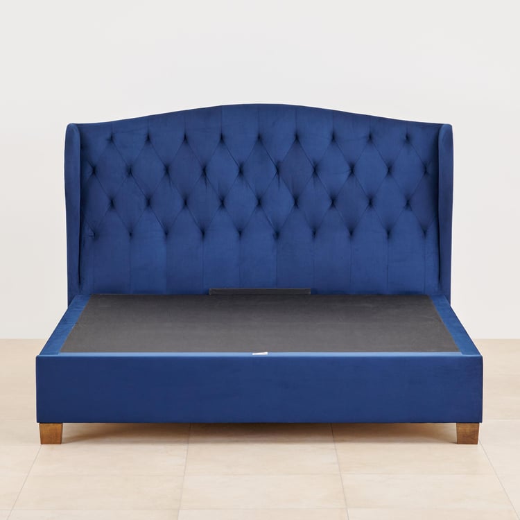 Stellar Max Fabric Queen Bed with Hydraulic Storage - Blue