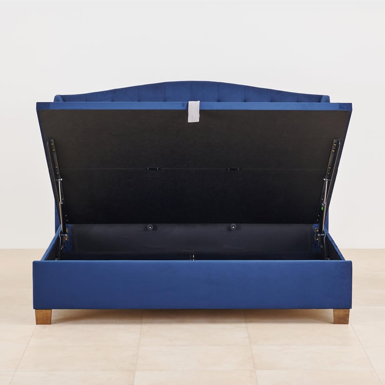 Stellar Max Fabric Queen Bed with Hydraulic Storage - Blue