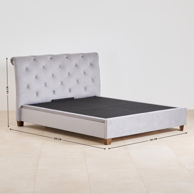 Stellar Ora Fabric King Bed with Hydraulic Storage - Grey