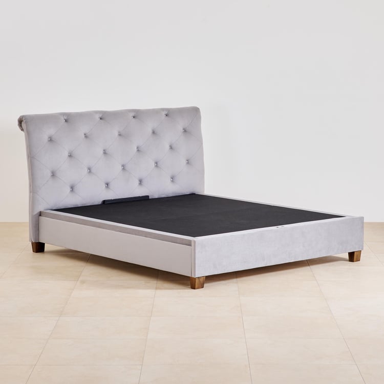 Stellar Ora Fabric King Bed with Hydraulic Storage - Grey