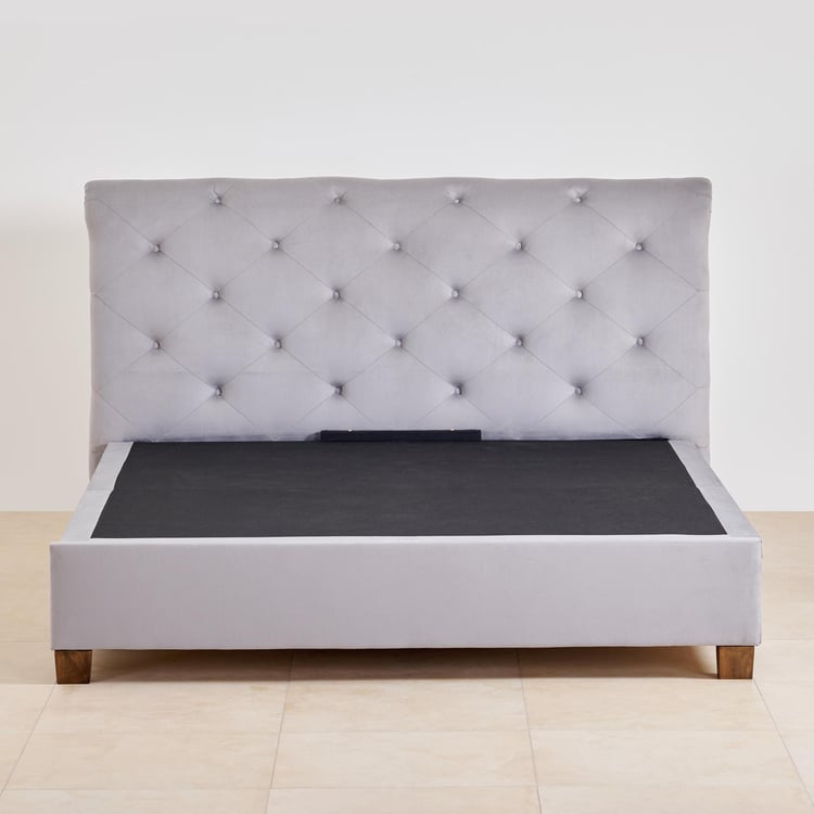 Stellar Ora Fabric Queen Bed with Hydraulic Storage - Grey