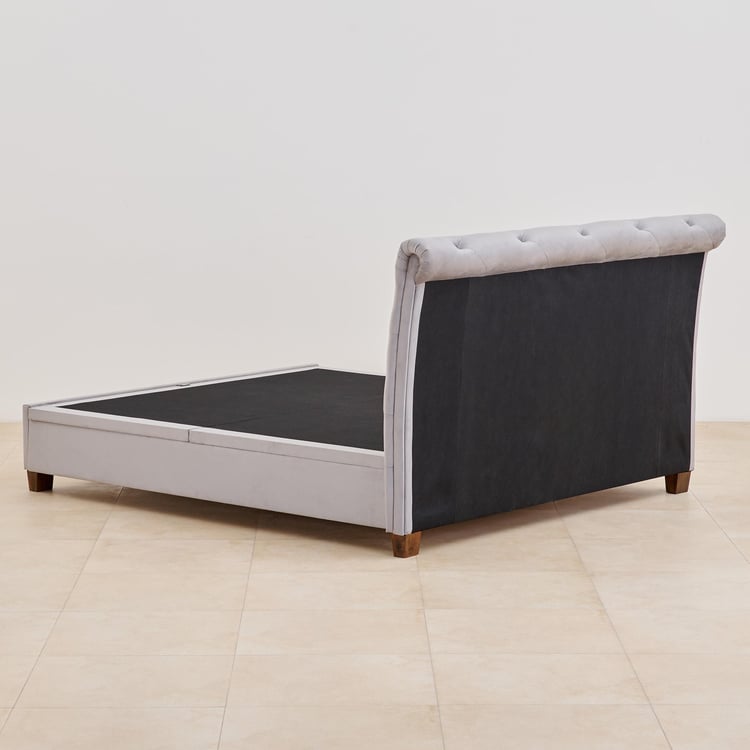 Stellar Ora Fabric Queen Bed with Hydraulic Storage - Grey