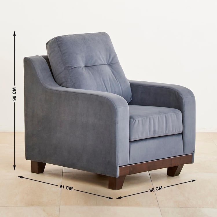 Santiago Fabric 1-Seater Sofa - Grey