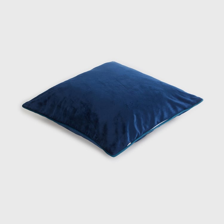 Get The Look-Velvetica Blue Crisscross Foil Printed Cushion Cover - 40x40cm