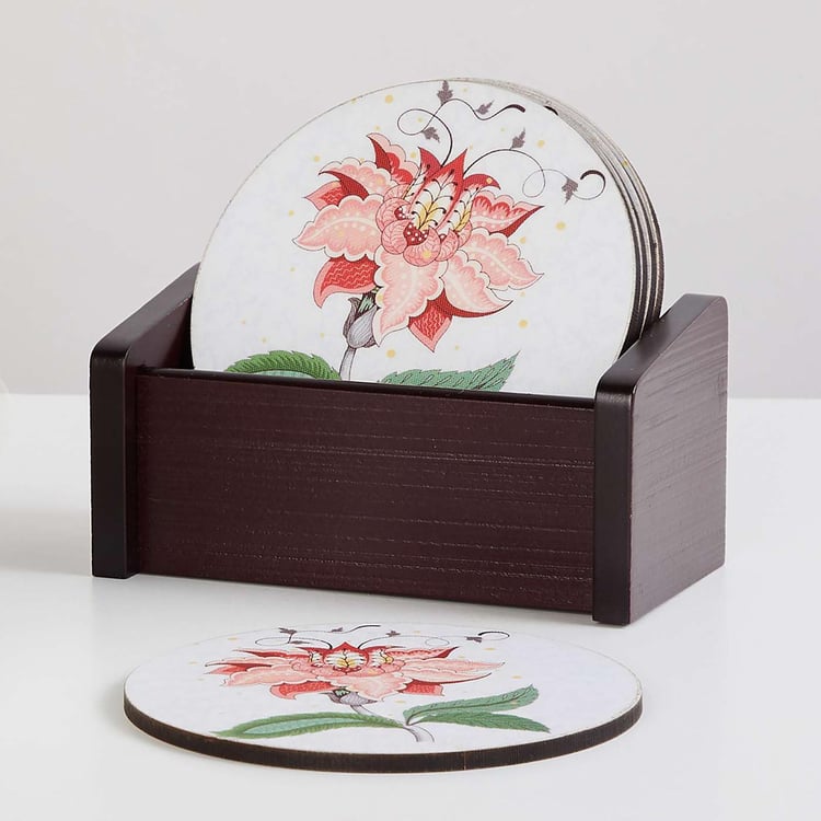 Corsica Mystic India Set of 6 Wood Tea Coasters with Box