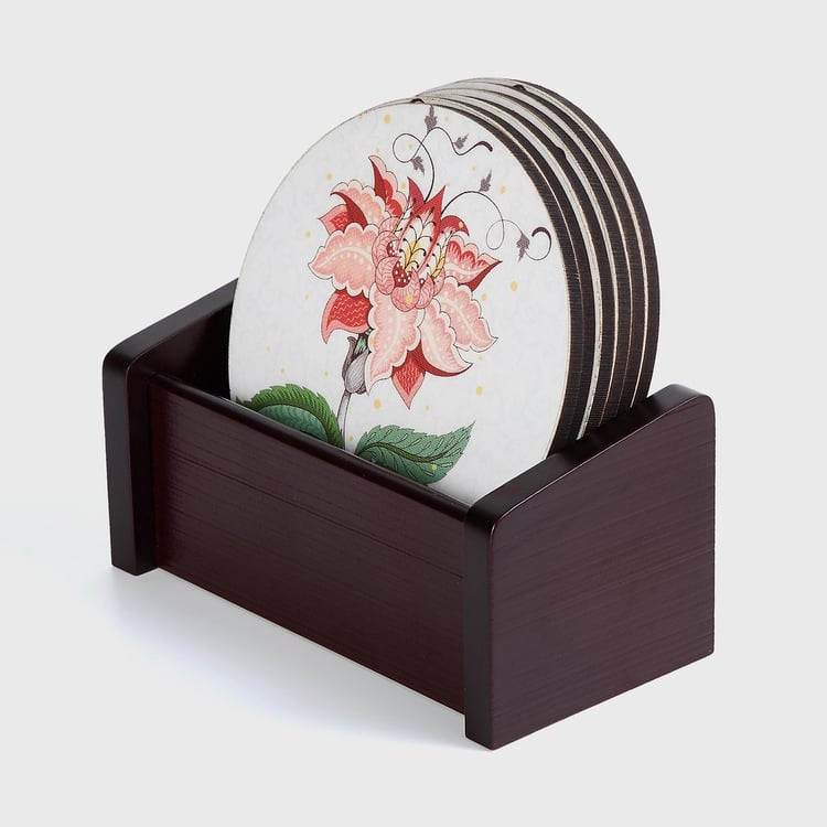 Corsica Mystic India Set of 6 Wood Tea Coasters with Box