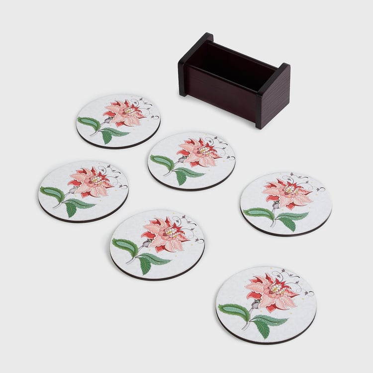 Corsica Mystic India Set of 6 Wood Tea Coasters with Box