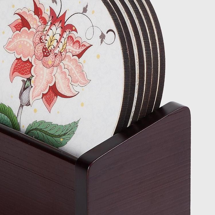 Corsica Mystic India Set of 6 Wood Tea Coasters with Box