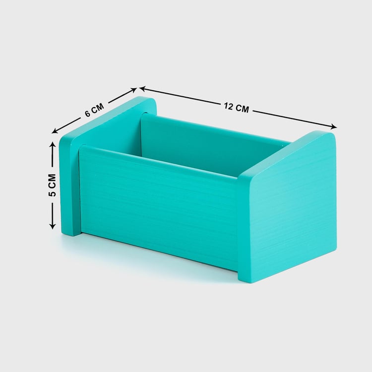 Corsica Retroglitz Set of 6 Wood Tea Coasters with Stand