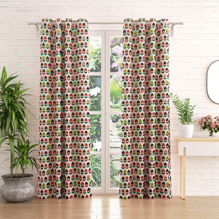 Corsica Retroglitz Set of 2 Printed Blackout Door Curtains