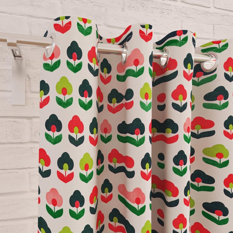 Corsica Retroglitz Set of 2 Printed Blackout Door Curtains