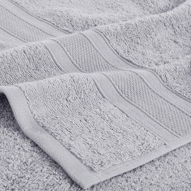 TRIDENT Soft and Plush Grey Textured Cotton Towel Set - Set of 6