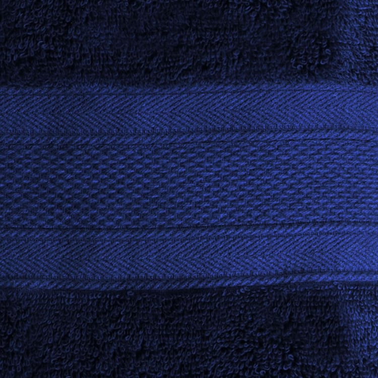 TRIDENT Soft and Plush Navy Blue Solid Cotton Bath Towel - 76x137 cm