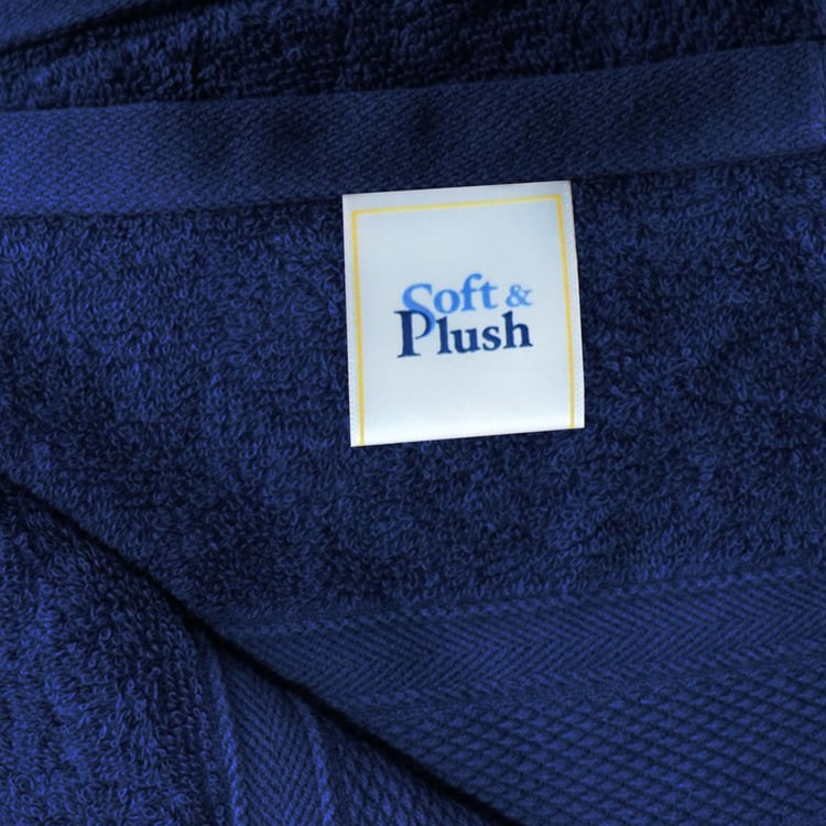 TRIDENT Soft and Plush Navy Blue Solid Cotton Bath Towel - 76x137 cm