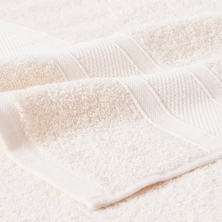 TRIDENT Soft and Plush Beige Solid Cotton Face Towel - 30x30 cm - Set of 6