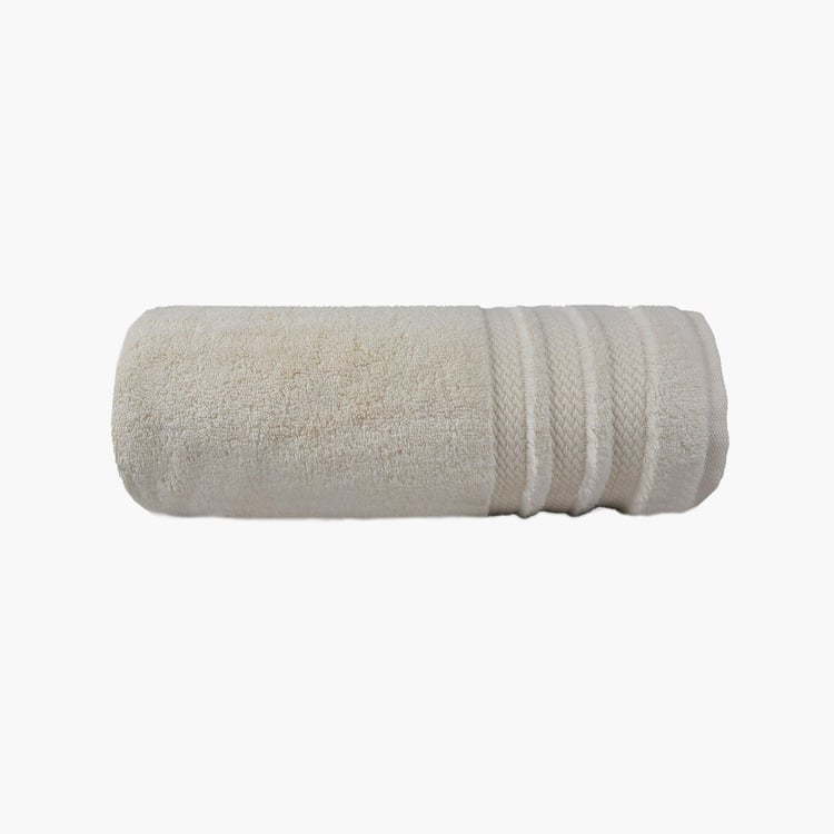 TRIDENT Soft and Plush Beige Solid Cotton Bath Towel - 76x137cm