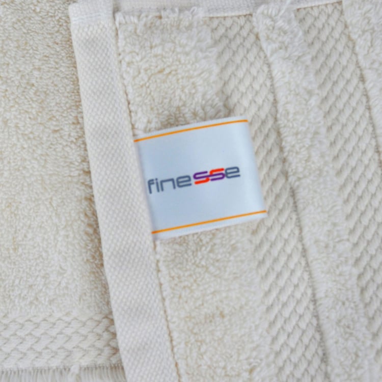 TRIDENT Soft and Plush Beige Solid Cotton Bath Towel - 76x137cm