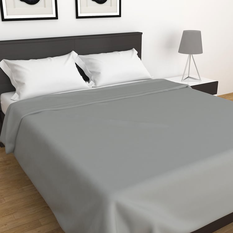 Harbour Grey Solid Queen Size Blanket - 200x220cm