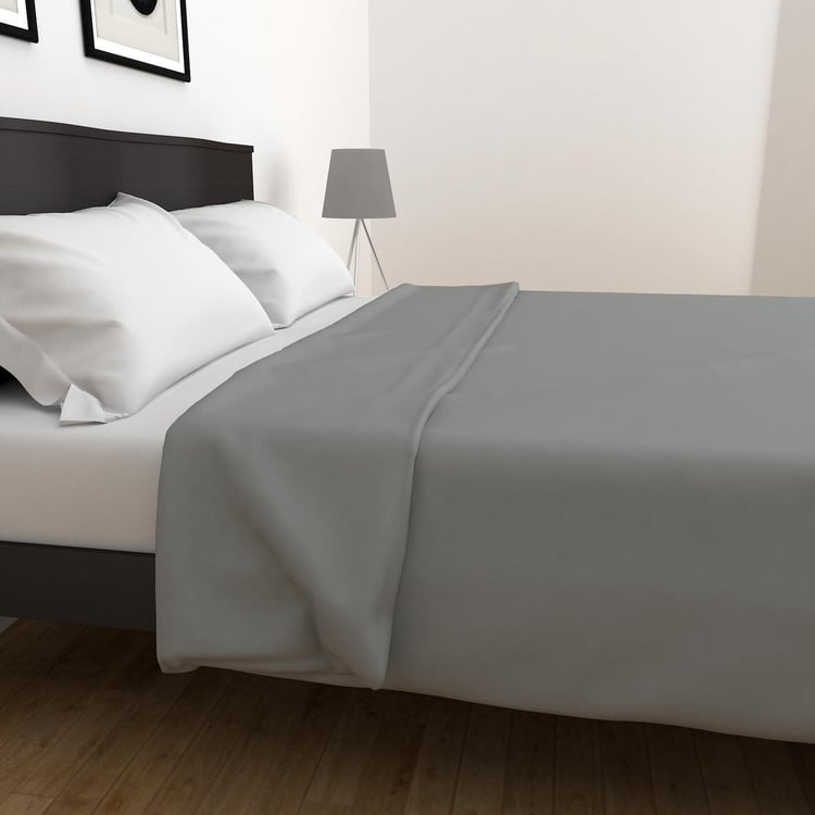 Harbour Grey Solid Queen Size Blanket - 200x220cm