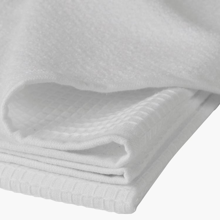 PORTICO Refresho White Textured Cotton Bath Towel - 75x150cm