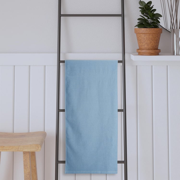 PORTICO Refresho Blue Textured Cotton Bath Towel - 75x150cm