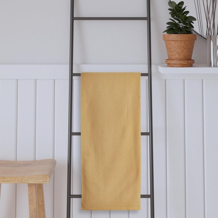 PORTICO Refresho Brown Textured Cotton Bath Towel - 75x150cm - Set Of 2