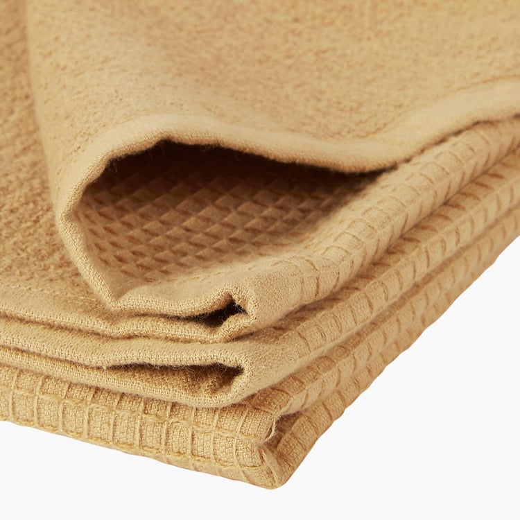 PORTICO Refresho Brown Textured Cotton Bath Towel - 75x150cm - Set Of 2