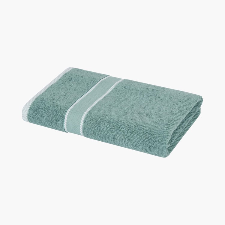 PORTICO Luxuria Green Textured Cotton Bath Towel - 75x150cm