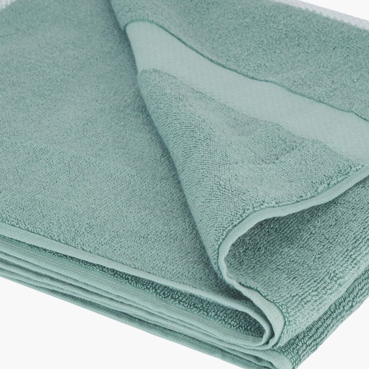 PORTICO Luxuria Green Textured Cotton Bath Towel - 75x150cm