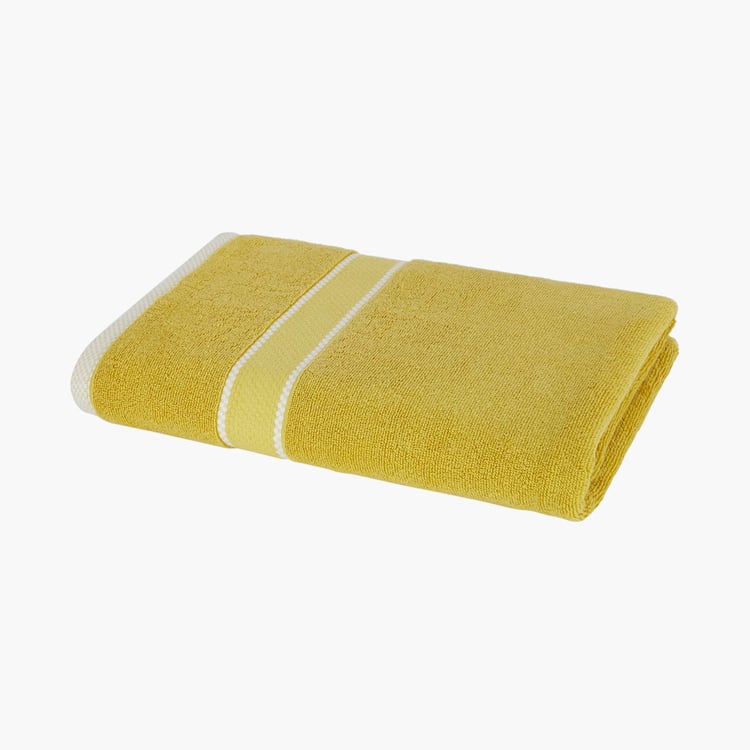 PORTICO Luxuria Yellow Textured Cotton Bath Towel - 75x150cm