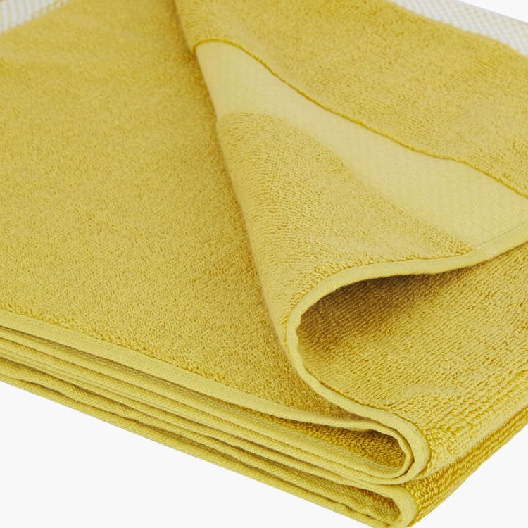 PORTICO Luxuria Yellow Textured Cotton Bath Towel - 75x150cm