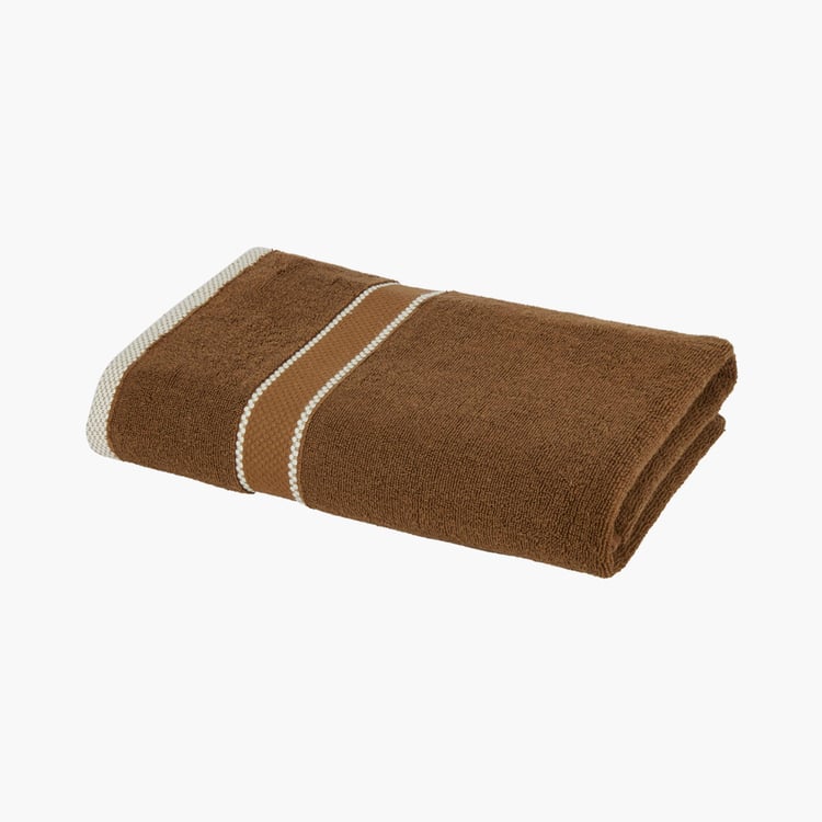 PORTICO Luxuria Brown Striped Cotton Bath Towel - 75x150cm