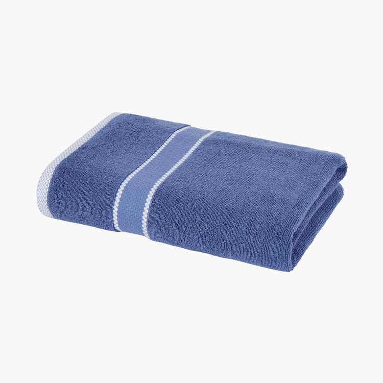 PORTICO Luxuria Blue Striped Cotton Bath Towel - 75x150cm