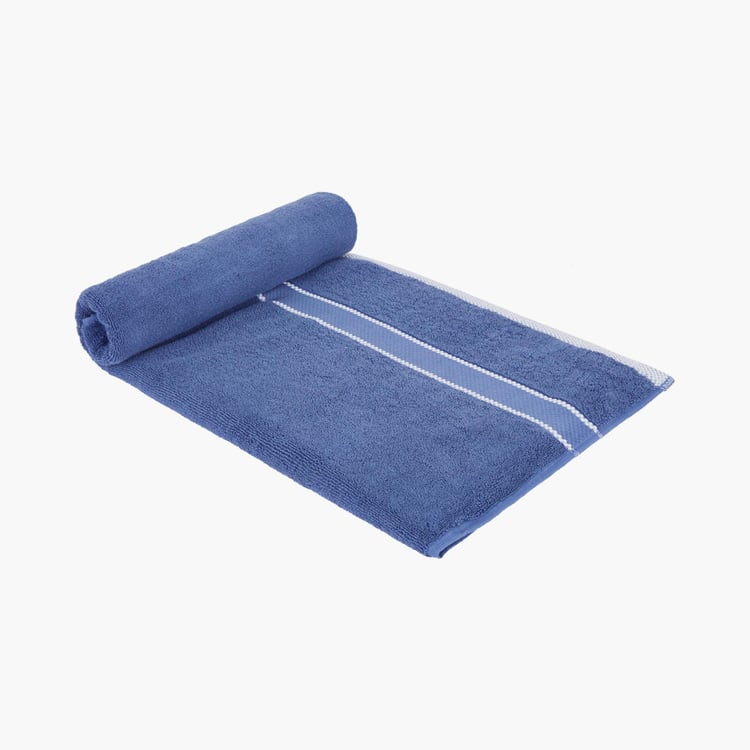 PORTICO Luxuria Blue Striped Cotton Bath Towel - 75x150cm