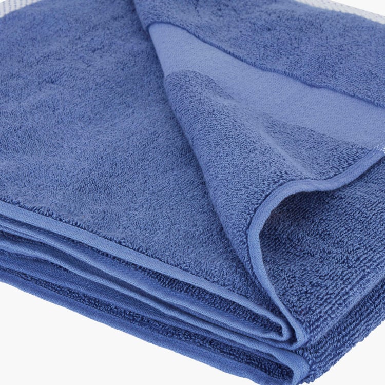 PORTICO Luxuria Blue Striped Cotton Bath Towel - 75x150cm