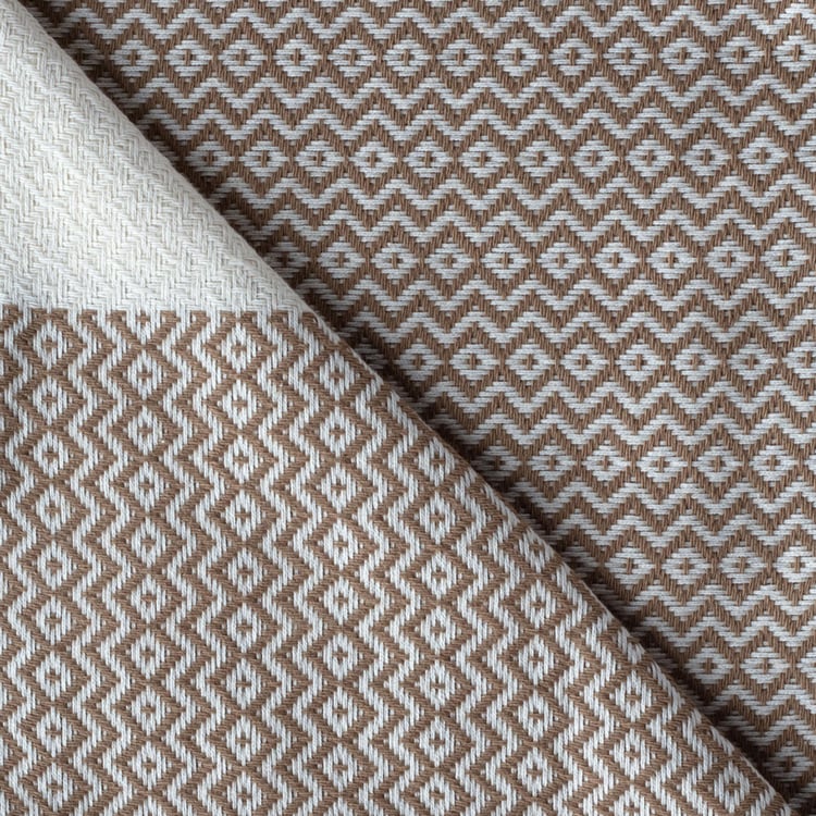 PORTICO Turkish Hamam Brown Geometric Cotton Bath Towel - 75x150cm