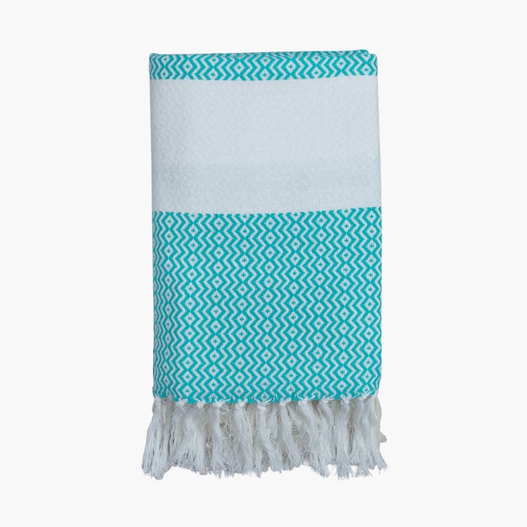 PORTICO Turkish Hamam Blue Textured Cotton Bath Towel - 75x150cm