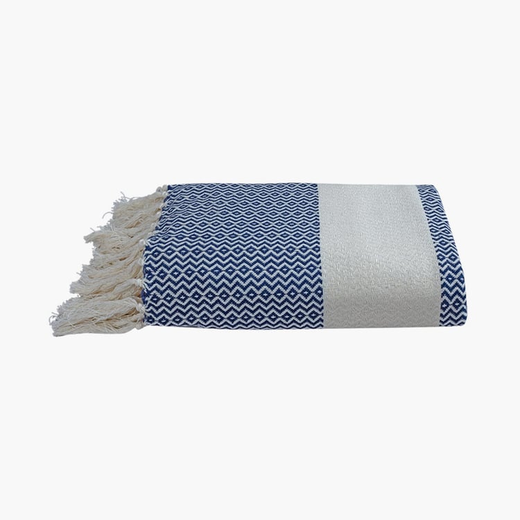 PORTICO Turkish Hamam Blue Textured Cotton Bath Towel -  75x150cm