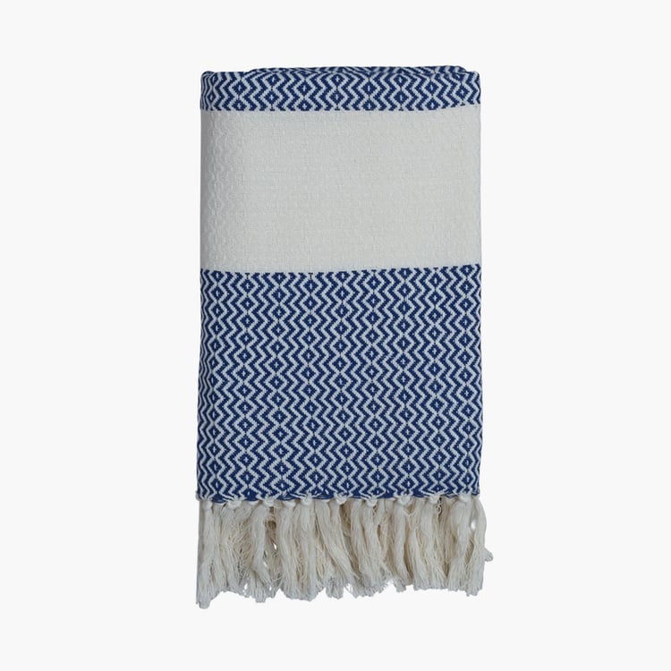 PORTICO Turkish Hamam Blue Textured Cotton Bath Towel -  75x150cm