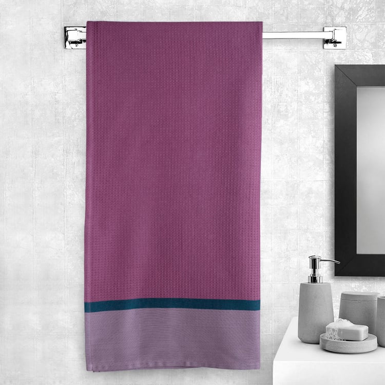 PORTICO Pestemal Purple Textured Cotton Bath Towel - 75x150cm