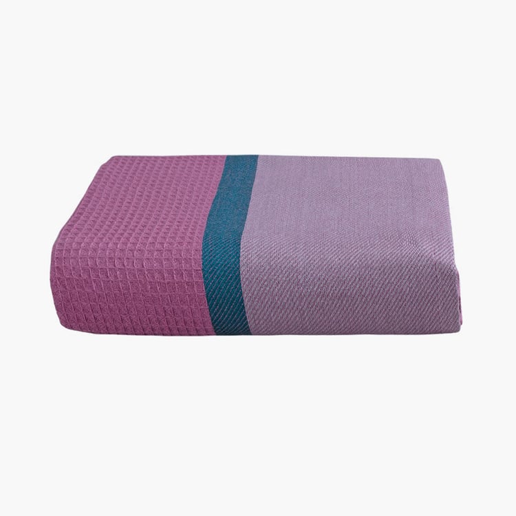 PORTICO Pestemal Purple Textured Cotton Bath Towel - 75x150cm
