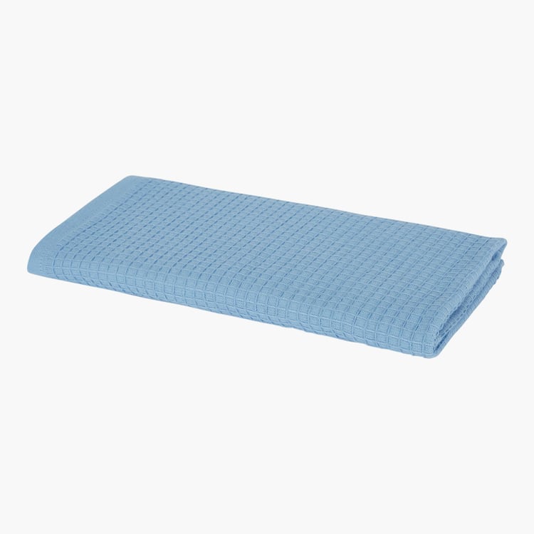 PORTICO Refresho Blue Textured Cotton Hand Towel - 40x60cm - Set Of 2