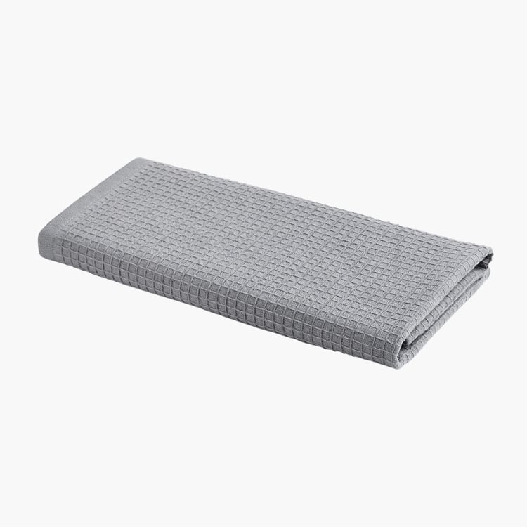 PORTICO Refresho Grey Textured Cotton Hand Towel - 40x60cm - Set Of 2