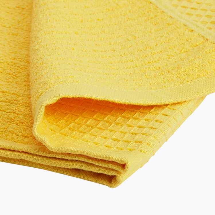 PORTICO Refresho Yellow Textured Cotton Hand Towel - 40x60cm - Set of 4