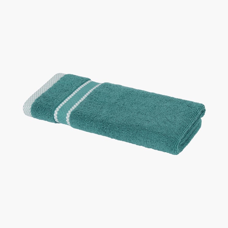 PORTICO Luxuria Green Textured Cotton Hand Towel - 40x60 cm - Set of 2