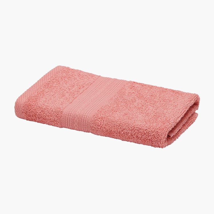 PORTICO Eva Pink Textured Cotton Hand Towel - 40x60cm - Set Of 2
