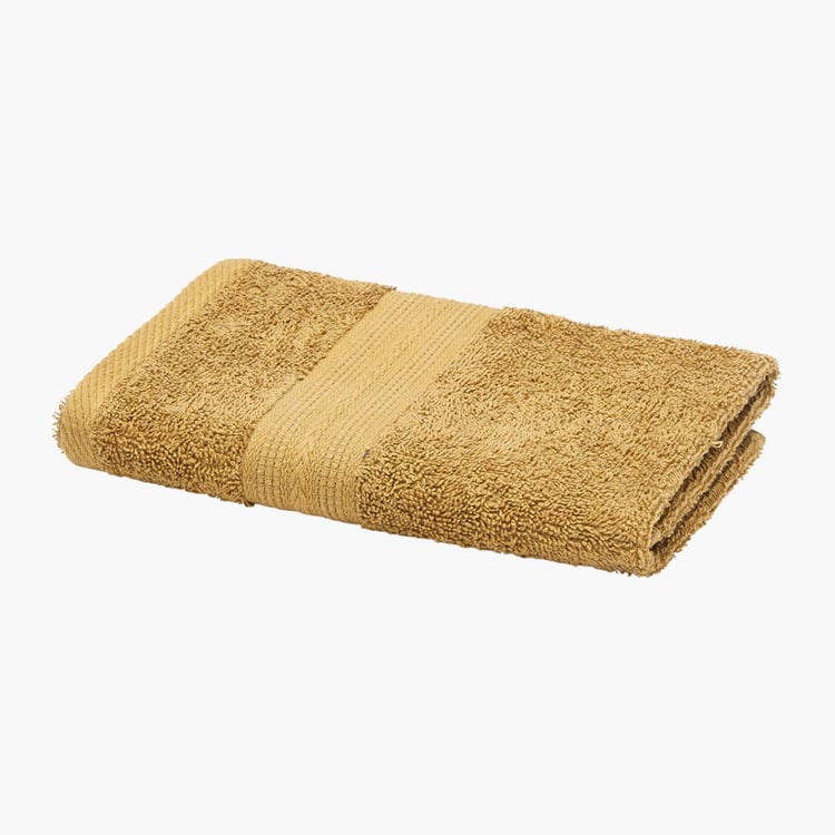 PORTICO Eva Brown Textured Cotton Hand Towel - 40x60cm - Set of 2