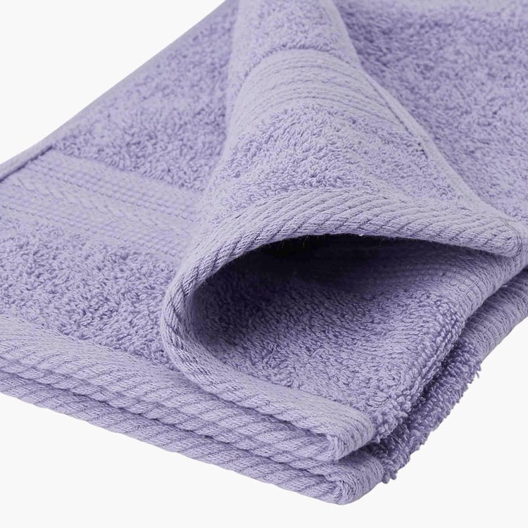 PORTICO Eva Purple Textured Cotton Hand Towel - 40x60cm - Set of 2